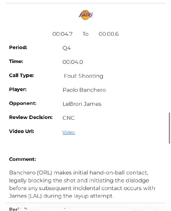 NBA裁判报告：班凯罗封盖无犯规 争议球权维持原